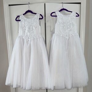 EUC- 1  Flower Girl Dresses- Elegant White Floral Kids Dress